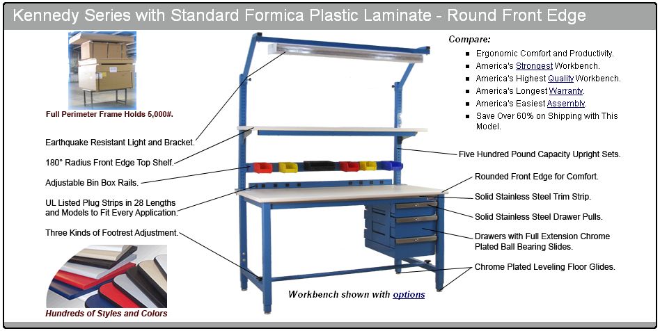 BenchPro Workbench details (Formica (TM) or ESD)